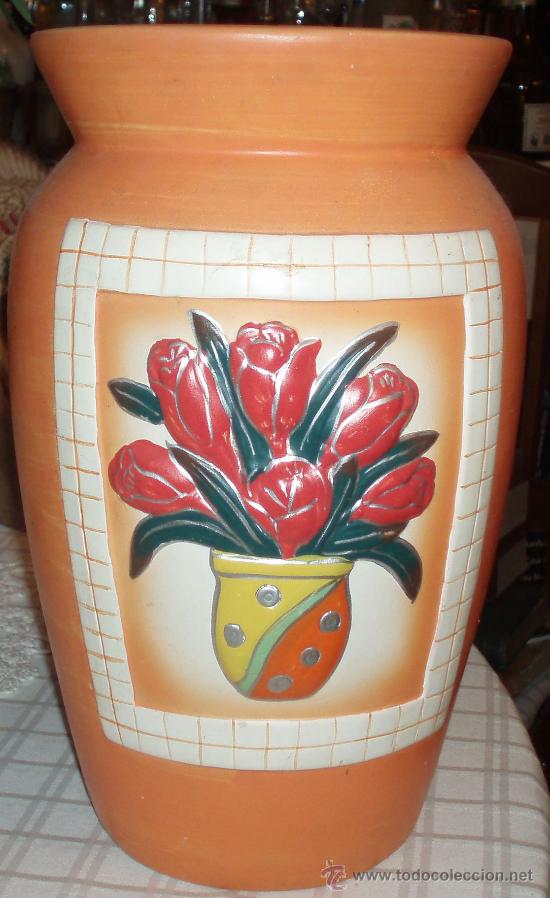 Antig&uuml;edades: jarron de ceramica a&ntilde;os 70