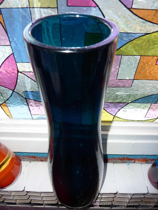 Antig&uuml;edades: JARRON EN COLOR AZUL OSCURO - Foto 2