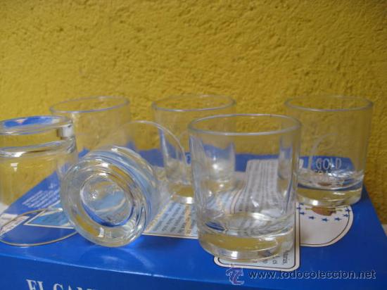 Antiquit&auml;ten: LIQUIDACION 4 VASOS CHUPITOS - GOLD COAST GRABADO AL ACIDO-PERFECTOS 5.5CM ALTOX4.5CM CORREOS 2.9&euro;