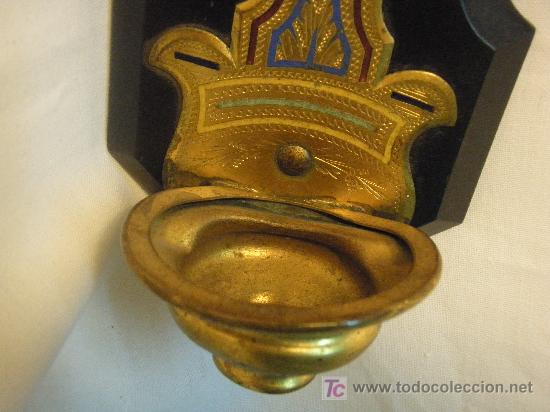 Antig&uuml;edades: BENDITERA DE ESMALTE CHAMPLEV&Eacute; DEL XIX - Foto 2
