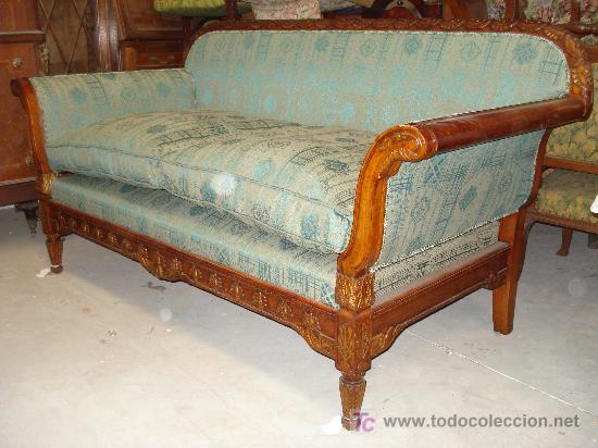 sofa antiguo, estilo imperio madera tallada y d - Compra venta en  todocoleccion