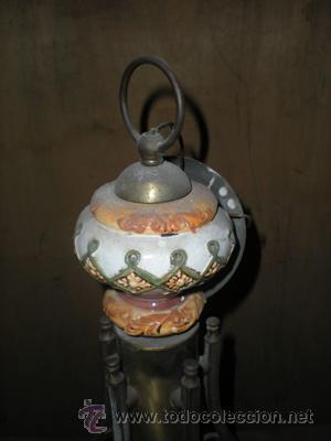 Antig&uuml;edades: LAMPARA PORCELAN BRONCE - Foto 2