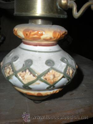 Antig&uuml;edades: LAMPARA PORCELAN BRONCE - Foto 4