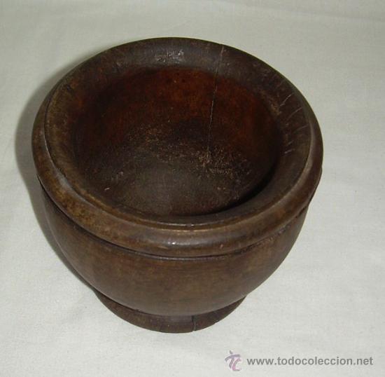 Antig&uuml;edades: ANTIGUO MORTERO DE COCINA EN MADERA , MUY RUSTICO