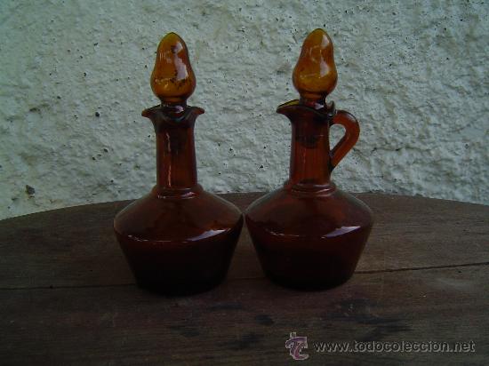 Antig&uuml;edades: VINAGRERAS CRISTAL MARRON - Foto 1
