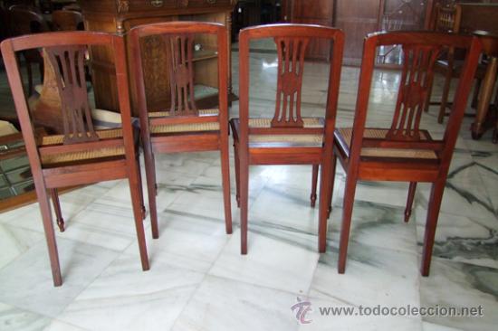 Antig&uuml;edades: 4 SILLAS A&Ntilde;OS 30,CAOBA REF.4612 - Foto 3