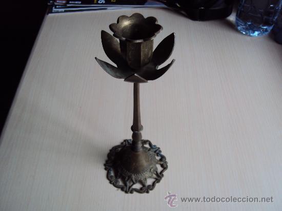 Antig&uuml;edades: PORTAVELAS ROSA - Foto 1