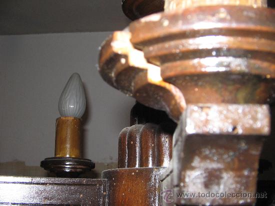 Antig&uuml;edades: LAMPARA DE TECHO DE MADERA - Foto 6