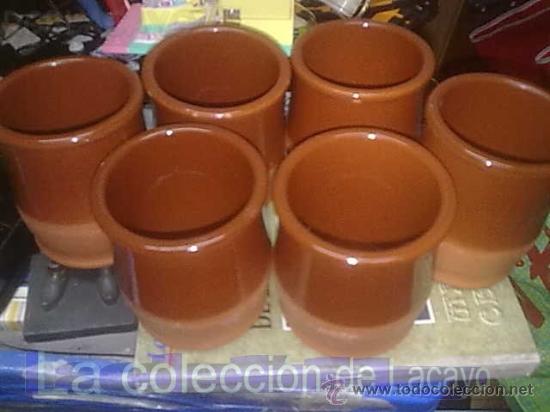 Antig&uuml;edades: 6 VASOS DE BARRO CERMER - Foto 1