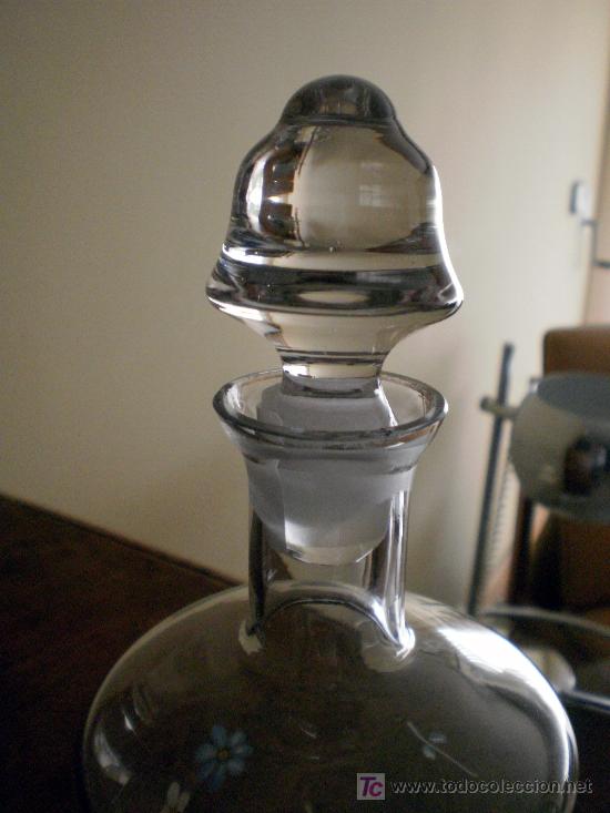 Antig&uuml;edades: Botella licorera cristal pintado - Foto 5