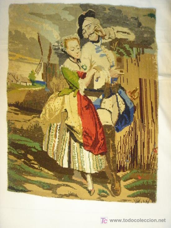 Antig&uuml;edades: TRABAJO ANTIGUO DE PETIT-POINT - Foto 1