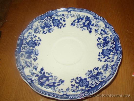 Antig&uuml;edades: Antiguo plato azul Empire SC  19 cms. - Foto 1