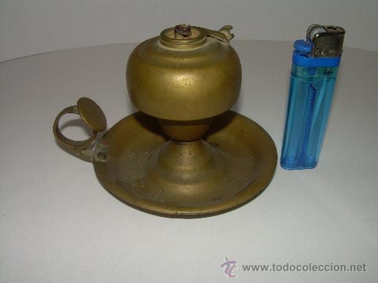 Antig&uuml;edades: MUY ANTIGUO QUINQUE DE ACEITE DE BRONCE - Foto 2