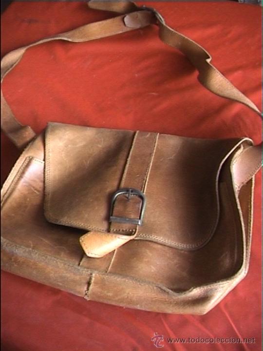 Antig&uuml;edades: BOLSO 32 X 25 CM PIEL - Foto 2