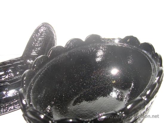Antig&uuml;edades: FIGURA DE CRISTAL -OPALINA NEGRA - Foto 3
