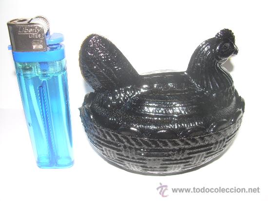 Antig&uuml;edades: FIGURA DE CRISTAL -OPALINA NEGRA - Foto 4