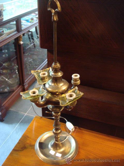 Antig&uuml;edades: LAMPARA  SOBRE MESA ELECTRIFICADA DE NUEVO - Foto 1