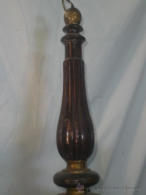 Antig&uuml;edades: BONITA L&Aacute;MPARA DE MADERA. - Foto 4