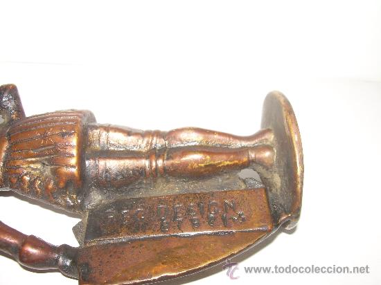 Antig&uuml;edades: ANTIGUO GUERRERO DE BRONCE CON TERMOMETRO. - Foto 4