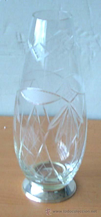 Antig&uuml;edades: FLORERO CRISTAL CON LA BASE DE PLATA - Foto 1