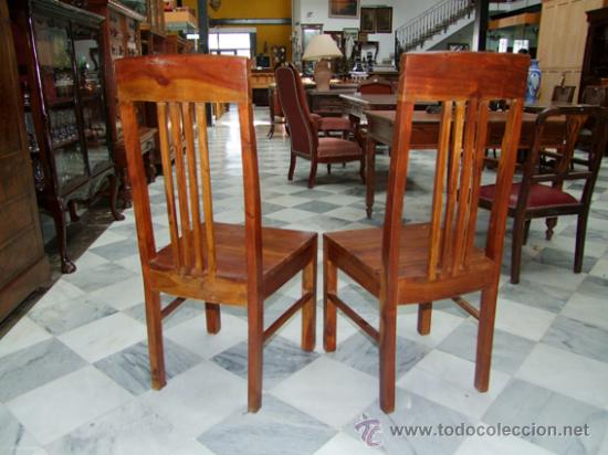 Antig&uuml;edades: PAREJA SILLAS TEKA REF.4683 - Foto 5