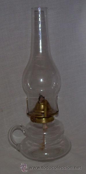 Antig&uuml;edades: ANTIGUO QUINQU&Eacute; DE CRISTAL, EN - Foto 1