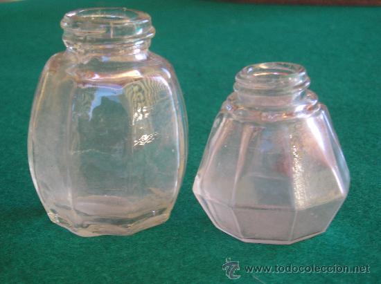 Antiguidades: **LOTE DE,---2 ANTIGUOS Y PEQUE&Ntilde;OS SALERITOS DE CRISTAL, (SIN TAPA)** ESPECIAL COLECCIONISTAS