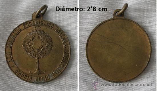 Antig&uuml;edades: MEDALLA CONGRESO EUCARISTICO MADRID 1911 - Foto 1