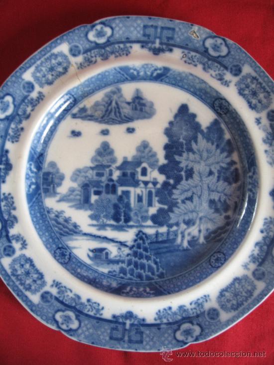 Antig&uuml;edades: ANTIGUO PLATO LLANO INGLES SPODE - 24CM - Foto 2