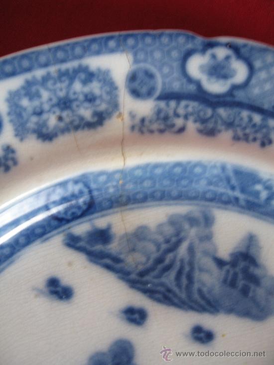 Antig&uuml;edades: ANTIGUO PLATO LLANO INGLES SPODE - 24CM - Foto 3