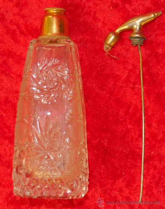 Antigüedades: ANTIGUO PERFUMERO DE CRISTAL TALLADO