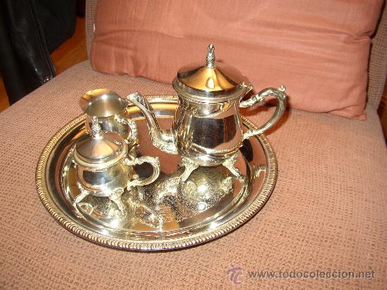 Antig&uuml;edades: JUEGO DE CAF&Eacute; EN METAL PLATEADO - Foto 2