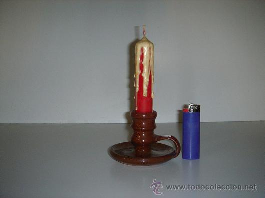 Oggetti Antichi: portavelas de arcilla curioso