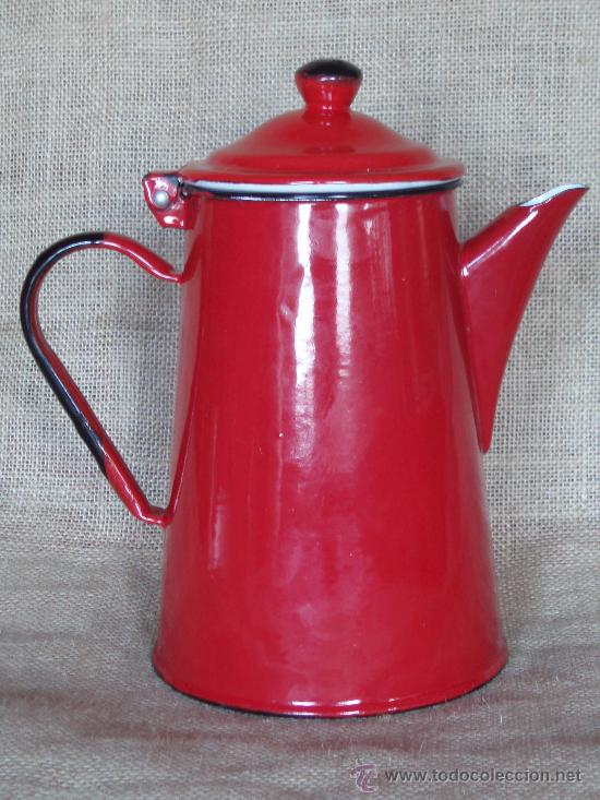 Antigua jarra tetera o cafetera de metal esmalt - Vendido en Venta Directa  - 27087870