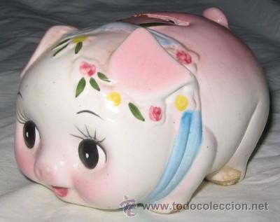 Antig&uuml;edades: HUCHA CERDITA DE PORCELANA - Foto 1