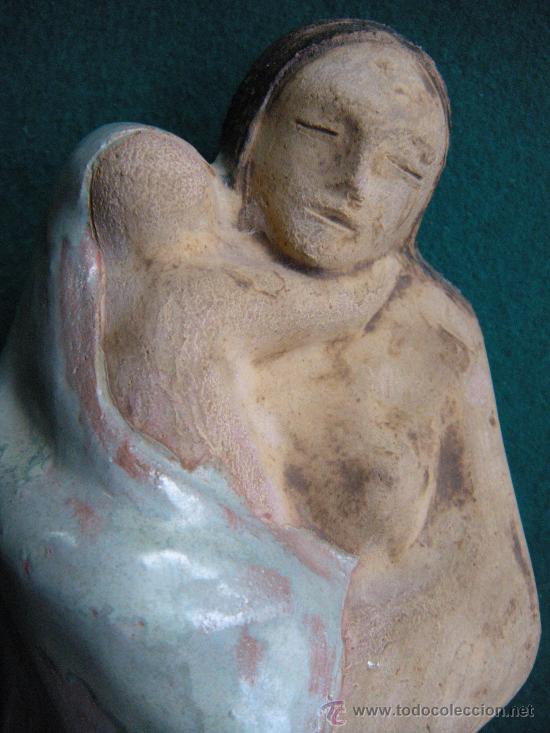Antig&uuml;edades: MATERNIDAD. FIGURA DE BARRO ESMALTADO - Foto 3