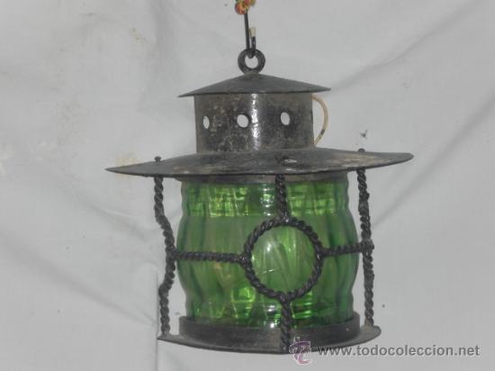 Antig&uuml;edades: BONITO Y DECORATIVO FAROL DE PARED. - Foto 1