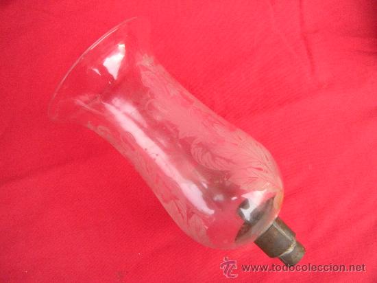 Antiques: ANTIGUA TULIPA PARA VELA BUJIA. DECORADA AL &Aacute;CIDO.
