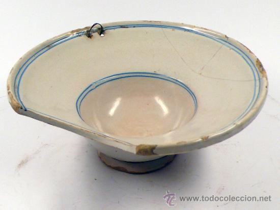 Antig&uuml;edades: Bacina de barbero de manises, la&ntilde;ada. 26 cm di&aacute;metro, - Foto 6