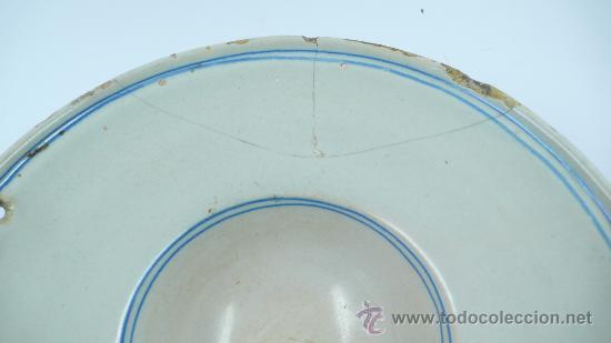 Antig&uuml;edades: Bacina de barbero de manises, la&ntilde;ada. 26 cm di&aacute;metro, - Foto 4