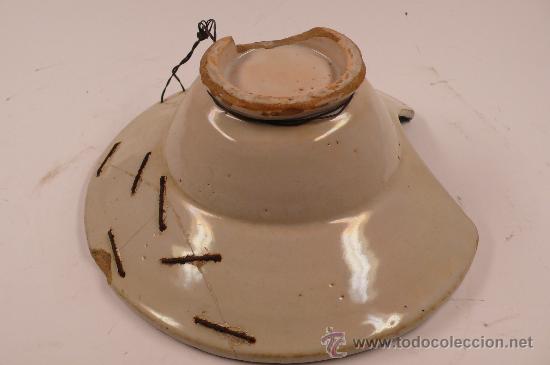 Antig&uuml;edades: Bacina de barbero de manises, la&ntilde;ada. 26 cm di&aacute;metro, - Foto 2