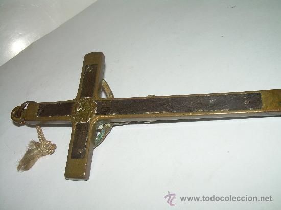 Antig&uuml;edades: ANTIGUA CRUZ DE BRONCE Y EBANO. - Foto 3