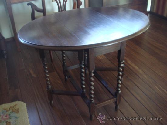 Antig&uuml;edades: MESA ANTIGUA DE ALAS EN MADERA DE ROBLE - RESTAURADA - Foto 2