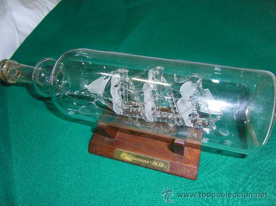 Antig&uuml;edades: BARQUITO EN BOTELLA DE CRISTAL - Foto 2