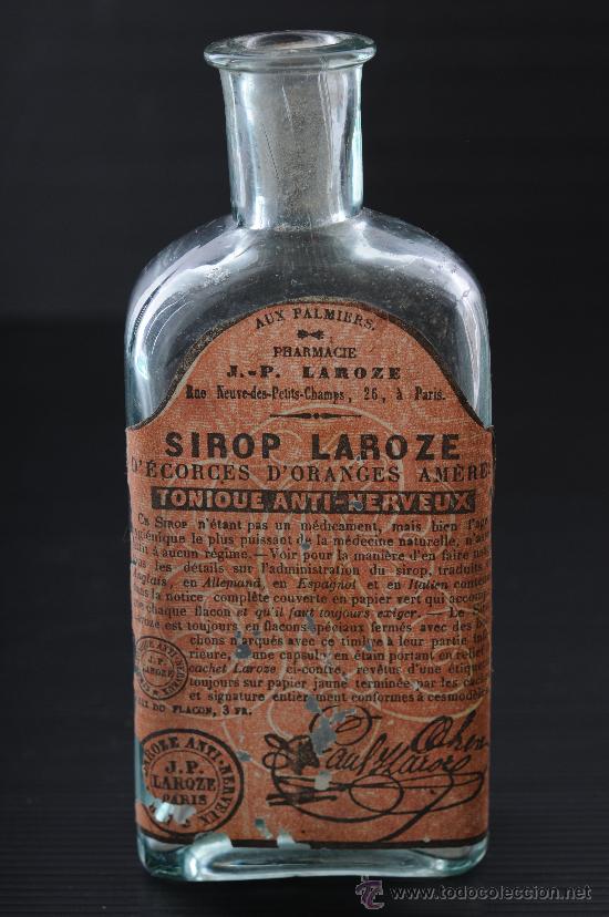 Antig&uuml;edades: Botella de vidrio de farmacia - Foto 1