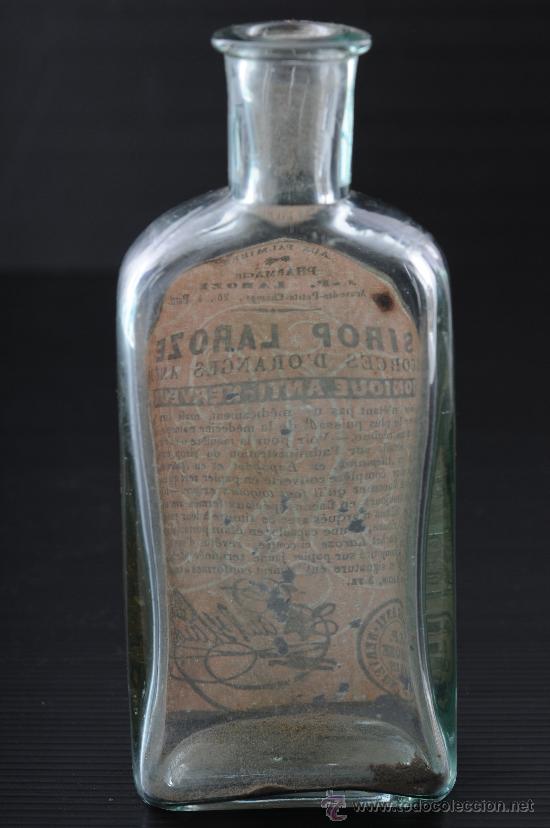 Antig&uuml;edades: Botella de vidrio de farmacia - Foto 3