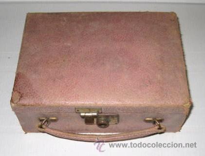 Antig&uuml;edades: JOYERO. MALETITA. DE PIEL.  A&Ntilde;OS 60  . ENVIO GRATIS&iexcl;&iexcl;&iexcl;