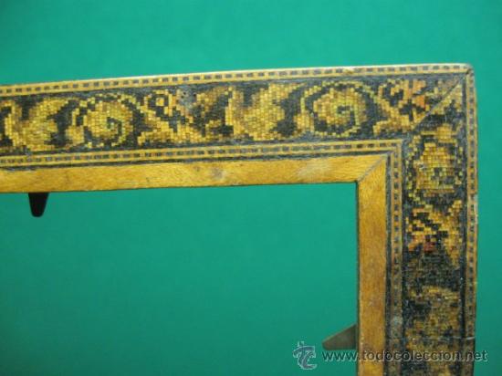 Antiques: PRECIOSO MARQUITO TECNICA WOODWORK INGLES, MICROMARQUETERIA SG.XIX. MADERA MIDE 7,5X10CM.