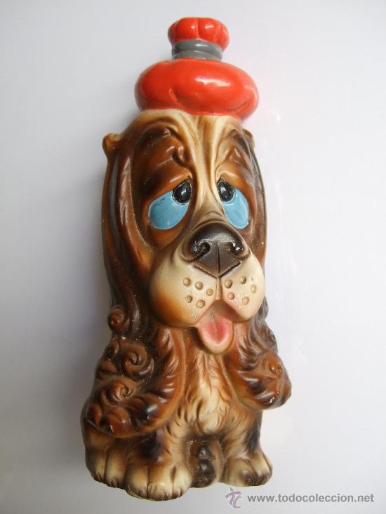 Antig&uuml;edades: PERRO DE CARTON PIEDRA O CERAMICA - A&Ntilde;OS 70 -18x7CM - FIEMADO HA