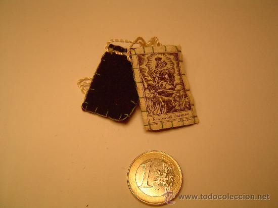 Antig&uuml;edades: Bonito escapulario Virgen del Carmen - Foto 1